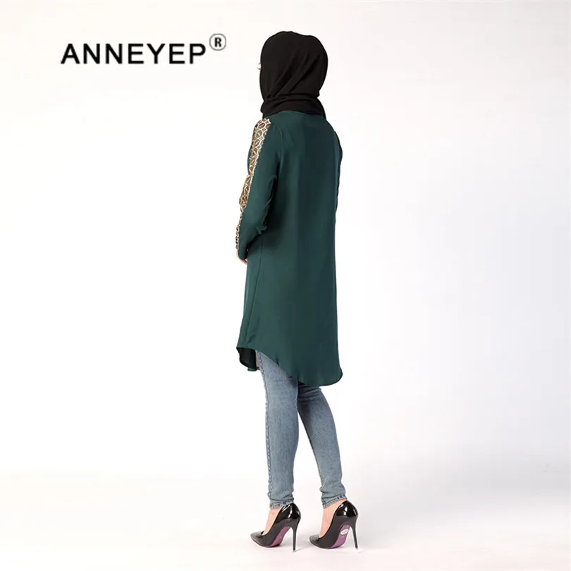 Ближний Восток Большие размеры Abayas мусульманская блузка Исламская одежда для