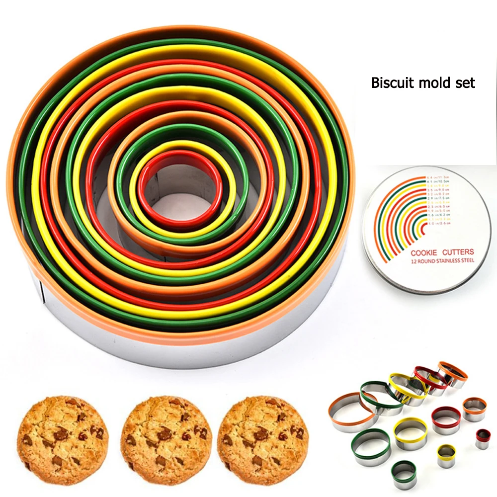

Новинка, мини-круглая антипригарная форма для выпечки из нержавеющей стали, 12 шт., разноцветная форма для выпечки тортов