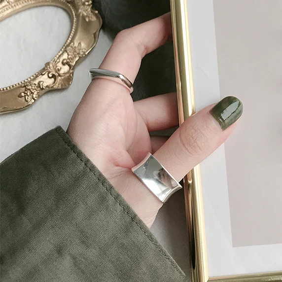 Женское и мужское кольцо с большим пальцем прямоугольное квадратное из