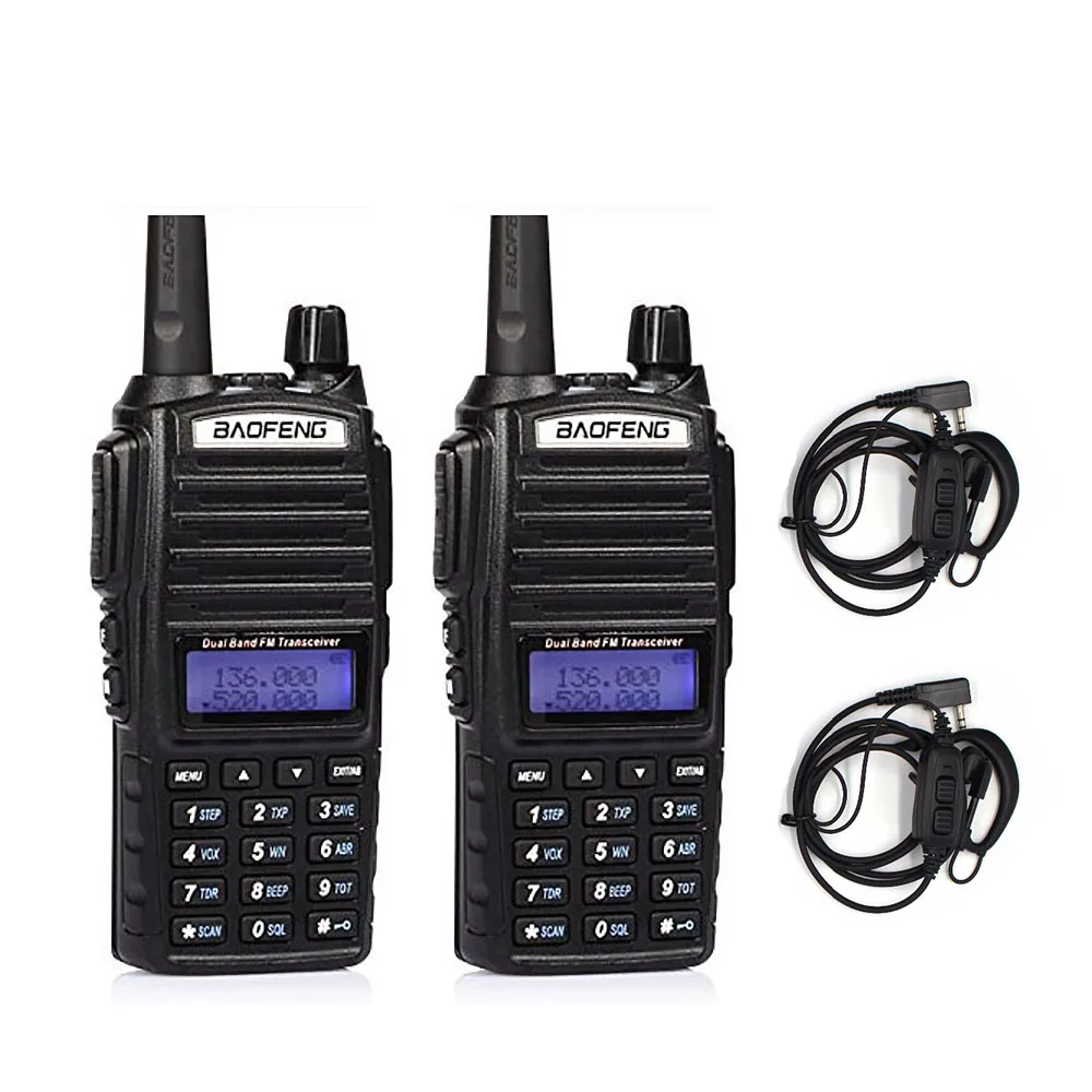 2xUV-82-8W 2 шт. Baofeng UV82 8 Вт Мощный двухдиапазонный двойной дисплей двойной режим ожидания 136-174 и 400-520 МГц 2800 мАч батарея двухстороннее радио UV-82-8W - Цвет: 2xUV-82-8W