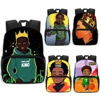 13 inch amazing black boy print backpack afro brown kids king backpack children school bags cartoon toddler bag kids bookbag