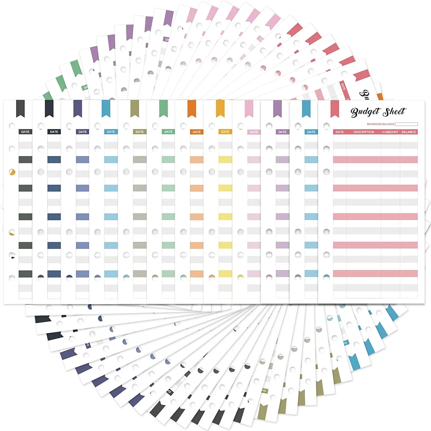 

12pcs/Lot Colorful Expense Budget Sheets Cash Organizer Money Saving Cash for Budgeting and Finances Management Bill Planner