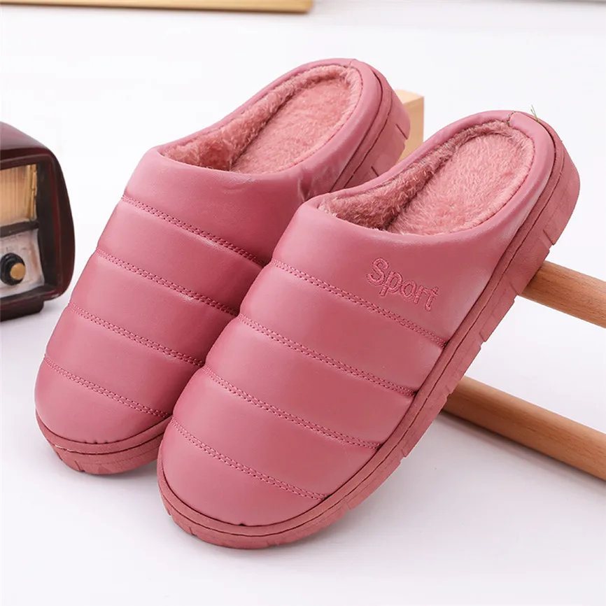 Женские зимние теплые домашние тапочки бархатная обувь для влюбленных пар