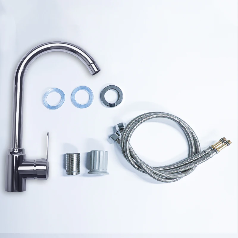 

Bakicth High Quality Stainless Steel Black Spray Paint Kitchen Sink Faucet Single Handle Cold and Hot Water Mixer Faucets Tap