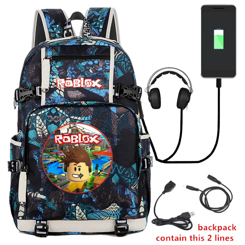 Рюкзак с принтом для девочек и мальчиков, школьный портфель с USB-разъемом, дорожный водонепроницаемый большой ранец для подростков