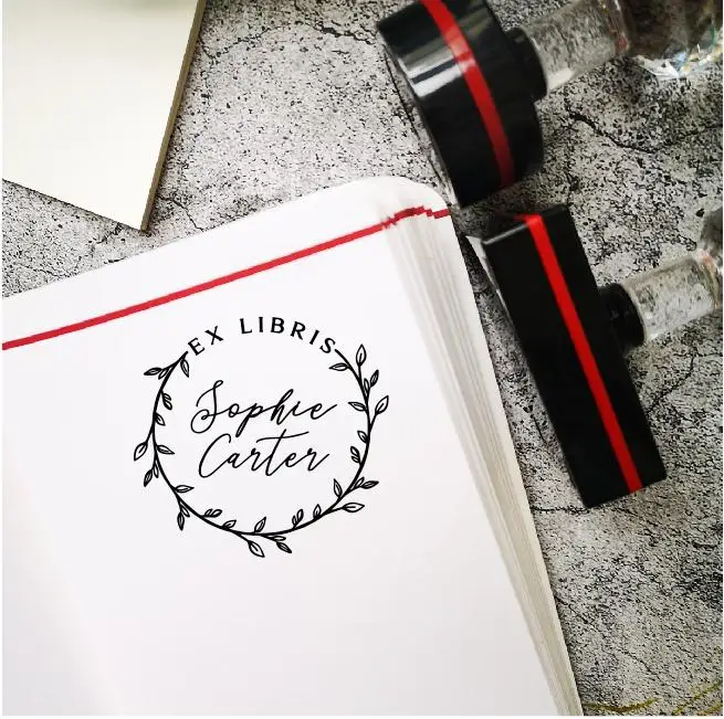 Изготовленный На Заказ Экслибрис штамп подарок настраиваемым именем