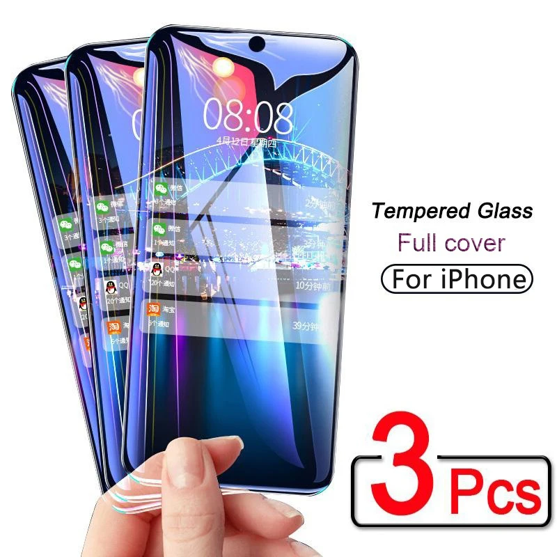 Закаленное стекло с полным покрытием для iPhone SE 2020 Защита экрана XS 11 Pro MAX XR X 8 7 6 s Plus