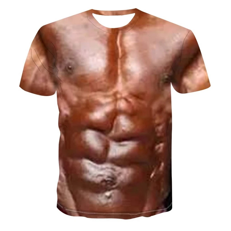 

2021 New Men's t-shirt Fashion t-shirt Fitness Muscle Short-sleeved 3D Printing Men's t-shirt Fashion Top S-4XL