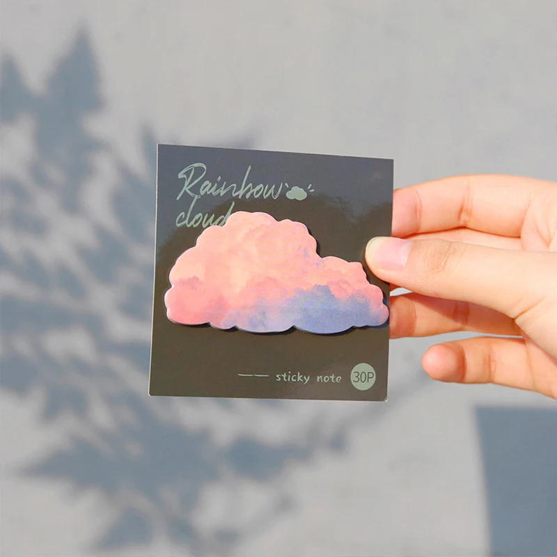 30 листов Kawaii Rainbow Cloud Sticky Notes Notepad Memo Pad индекс сообщений наклейка сделай сам