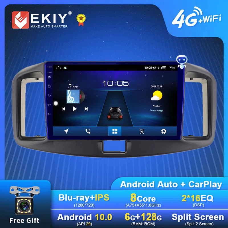 EKIY Android автомобильный радиоприемник для Toyota DAIHATSU MIRA 2013 2017 навигация GPS 1280*720 DSP Carplay