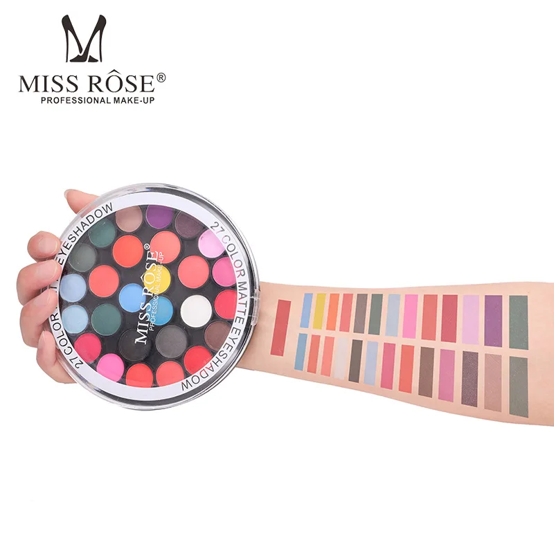 MISS ROSE 27 цветов жемчужные матовые тени для век пластина макияж Косметика Горячая