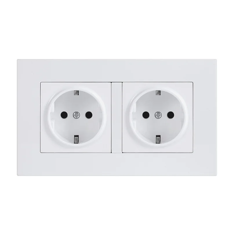 

EU Standard Wall Socket with USB, Spanish Double Frame Power Socket, Mobile Phone USB Charging Socket AC 110~250V 146mm * 86mm