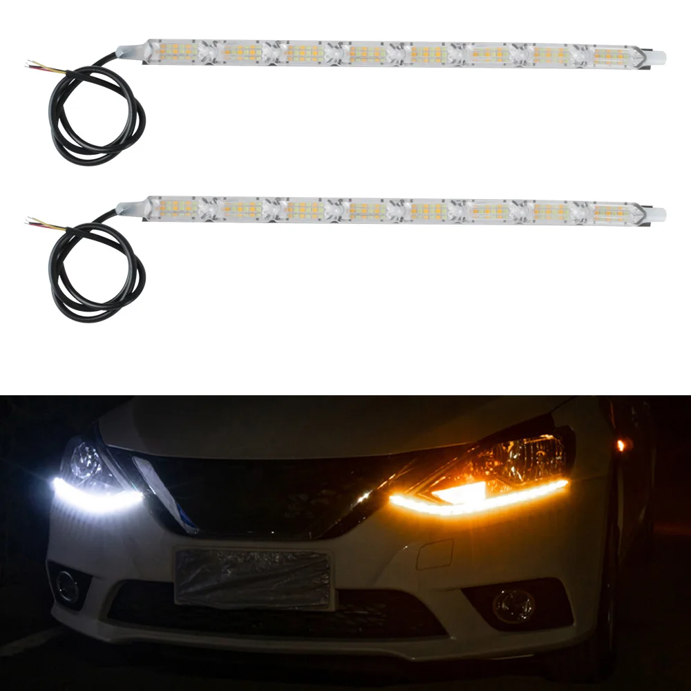 

2 шт., Автомобильные светодиодные ленты для дневных ходовых огней, 12 В