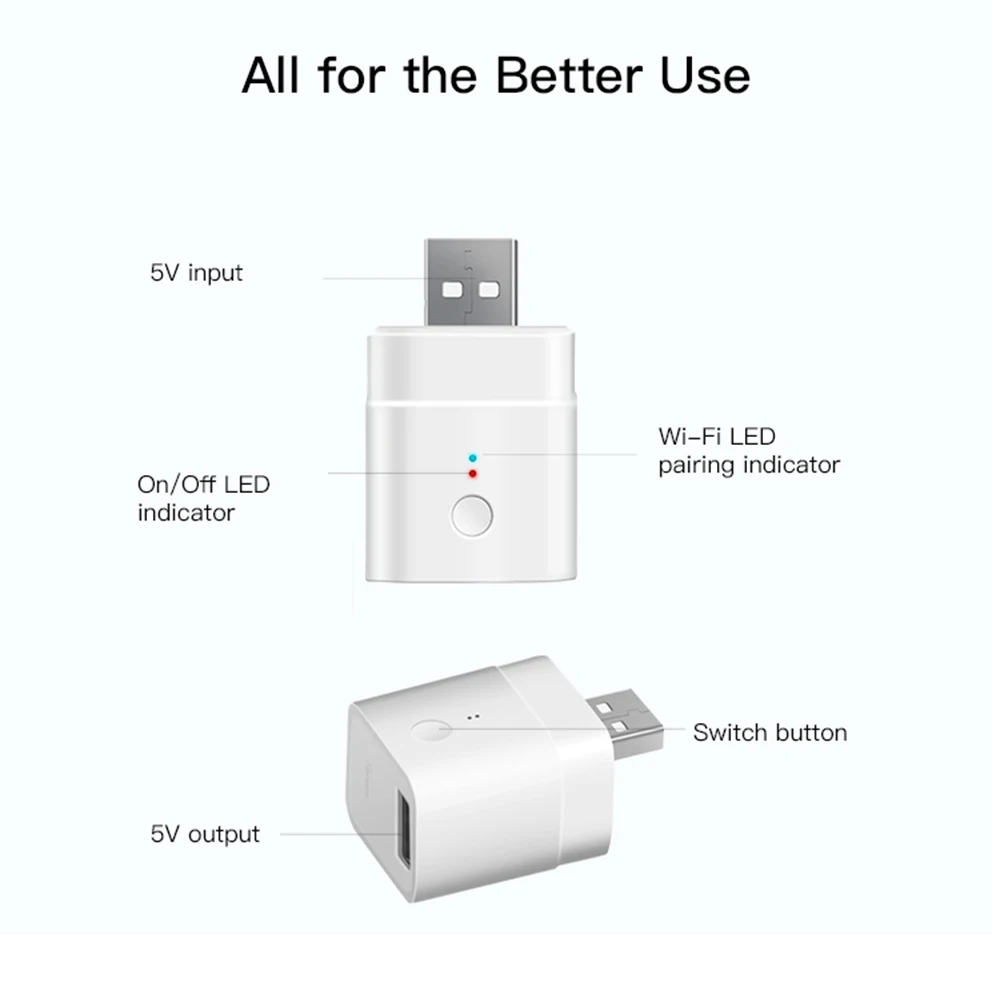 Микро мини USB адаптер SONOFF wi fi переключатель 5 В беспроводной питания Умный