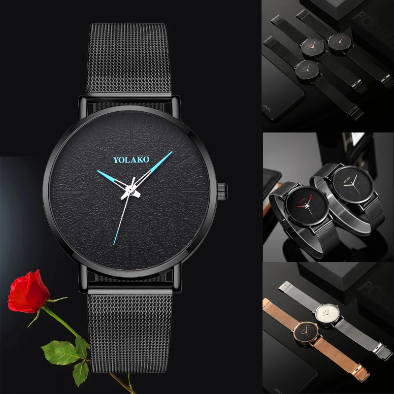 Минимализм мужские часы трендовый синий указатель кварцевые повседневные из