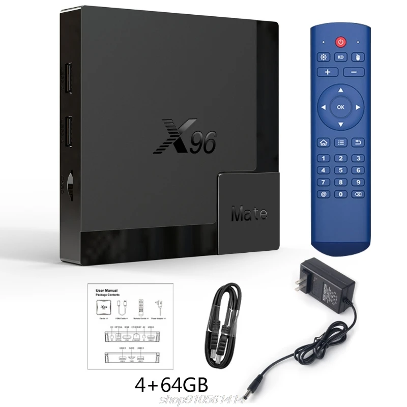 

X96 Mate Smart TV Box Andr oid 10 4G 64GB 2.4G&5G wifi 4K Voice Assistant Media Player BT5.0 Set Top Box M17 21 Dropshipping