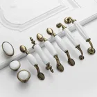 Белые керамические дверные ручки, европейские ручки для антикварной мебели ручки для ящиков, ручки и ручки для кухонного шкафа