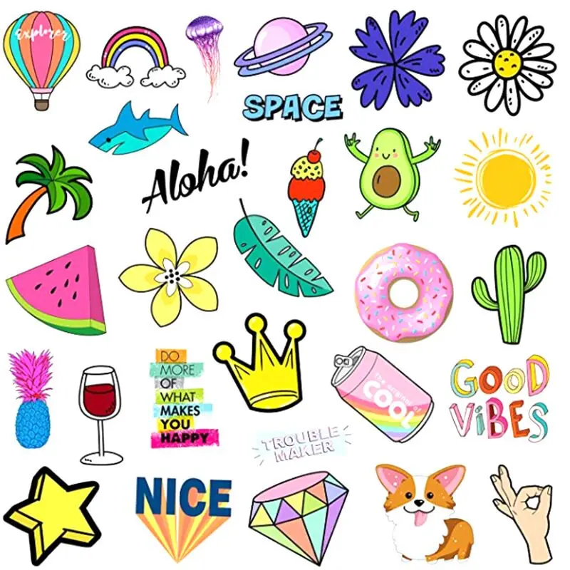 Аниме кавайные маленькие свежие наклейки Vsco с героями мультфильмов для девочек