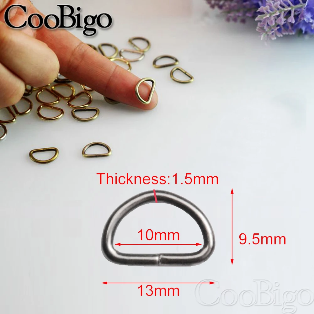 Metal D Rings Dee Buckle Adjustable Clasp Hardware for Shoes Key Chain Wallet Purse Bag Garment DIY Craft Accessories 10mm 20pcs | Дом и сад
