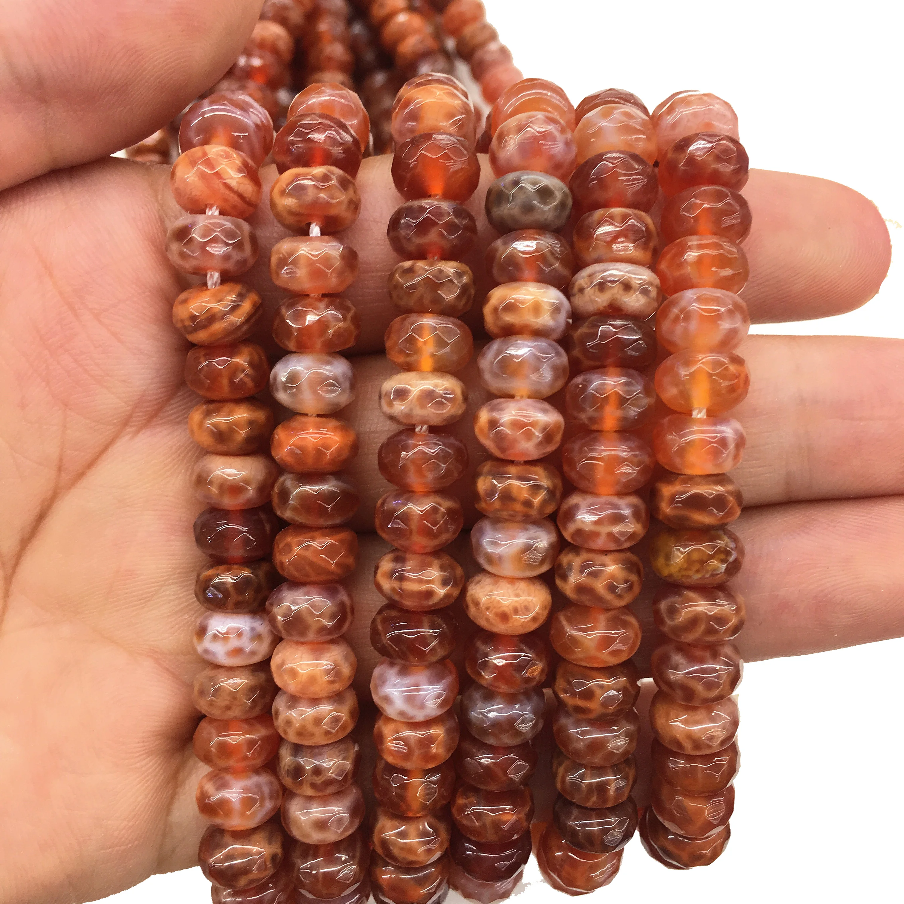 Заводская цена натуральный камень оранжевый Ботсвана Агат Граненые Круглые