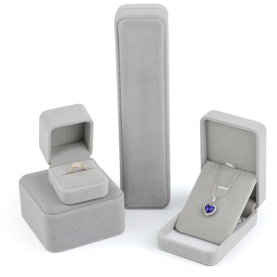 Elegant Wedding Ring Display Box Velvet Earrings Bracelet Gift Packaging Portable Pendant Necklace Storage Case Wholesale | Украшения и