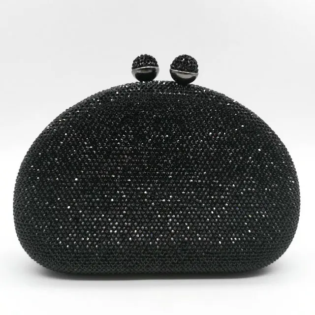 Black Clutch Bags Boutique De FGG элегантные фиолетовые женские вечерние сумочки-клатчи со стразами, свадебные сумочки для невесты, вечерняя сумочка со стразами - Цвет: Black Clutch Bags