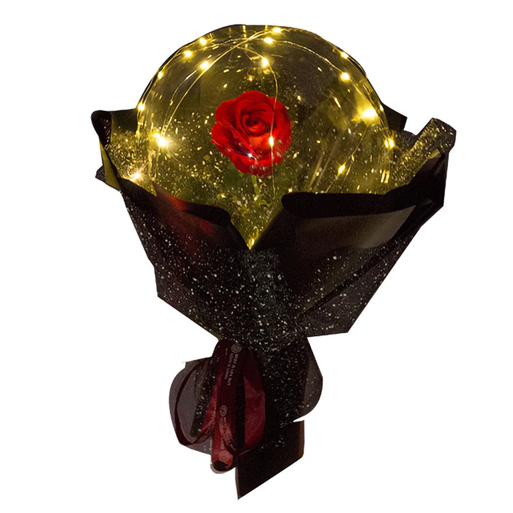Светодиодная подсветка букет розы прозрачный шар роза подарок на день Святого