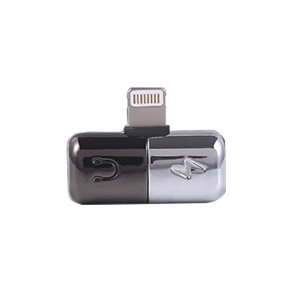 Black Silver ACCEZZ 2 в 1 освещение аудио зарядка двойной адаптер для iPhone X 8 7 Plus XS XR MAX прослушивание вызова разветвитель AUX конвертер - Цвет: Black Silver