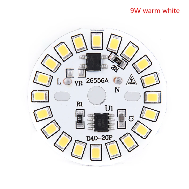9w warm white 1 шт. светодиодный нашивка-лампочка лампа SMD пластина круглый Модуль светильник-источник для лампы светильник белый/теплый белый - Испускаемый цвет: 9w warm white