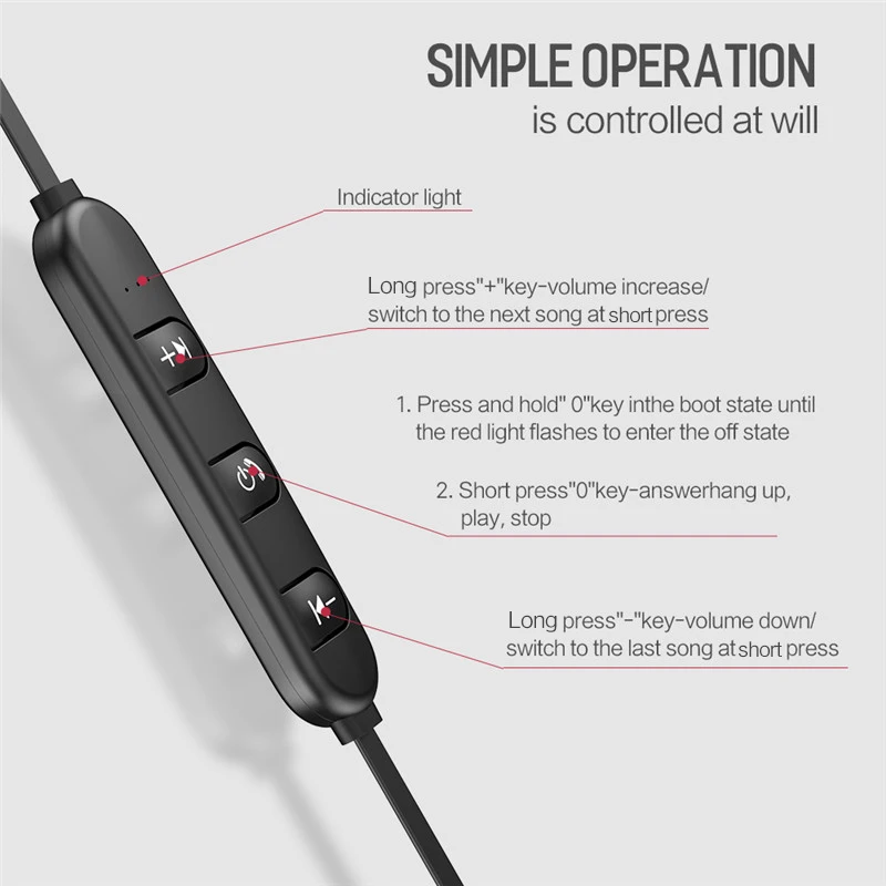 Шейные Bluetooth наушники спортивные беспроводные для Xiaomi iPhone стерео музыка Auriculares Fone