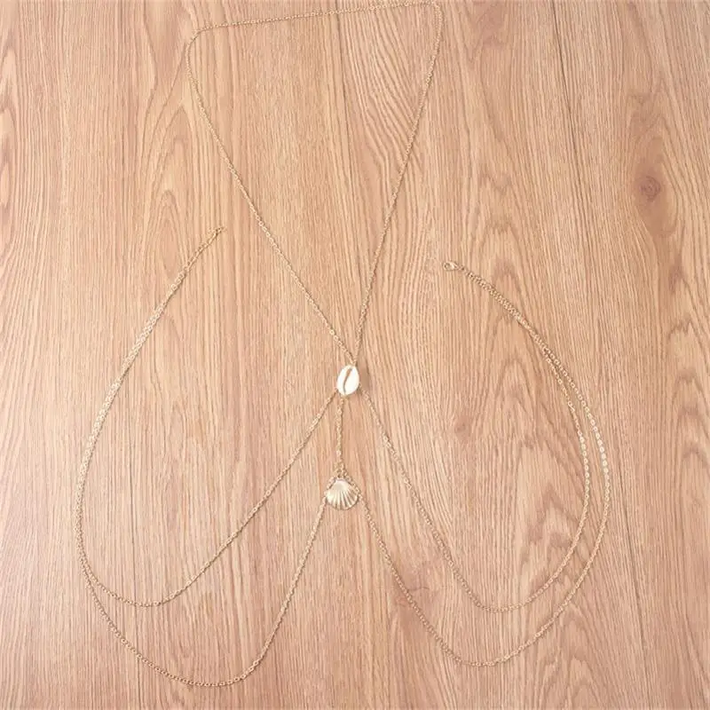 1 шт. в богемном стиле женского тела оболочки цепь гребешком кулон бикини накрест