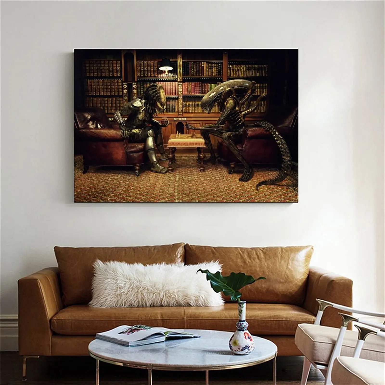 Инопланетянин против Хищника игра в шахматы холст художественный плакат и