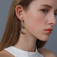 vintage long green gravel tassel drop earrings for women gold colour elegant hanfu element accessories fashion gifts 2020 new