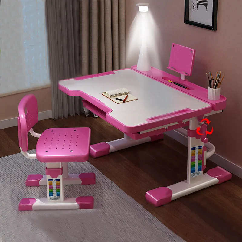 Sensory Children's Table and Chair for Children with Lamp Writing Drawing Desk Room Desks Kids Study Set | Мебель