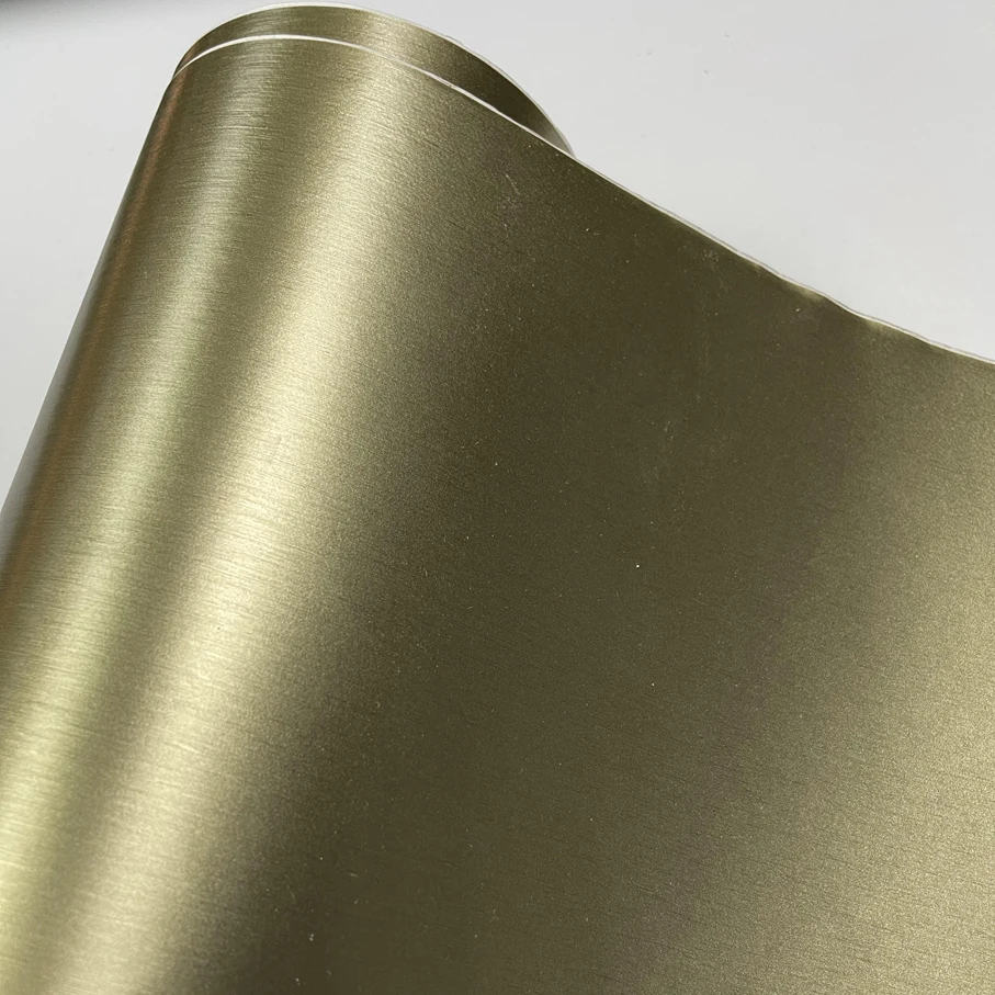 50cmx300cm champagne gold Aluminum Metallic Brushed Vinyl Car Wrap Film Adhesive Vehicle Motorcycle Metal Sticker - купить по