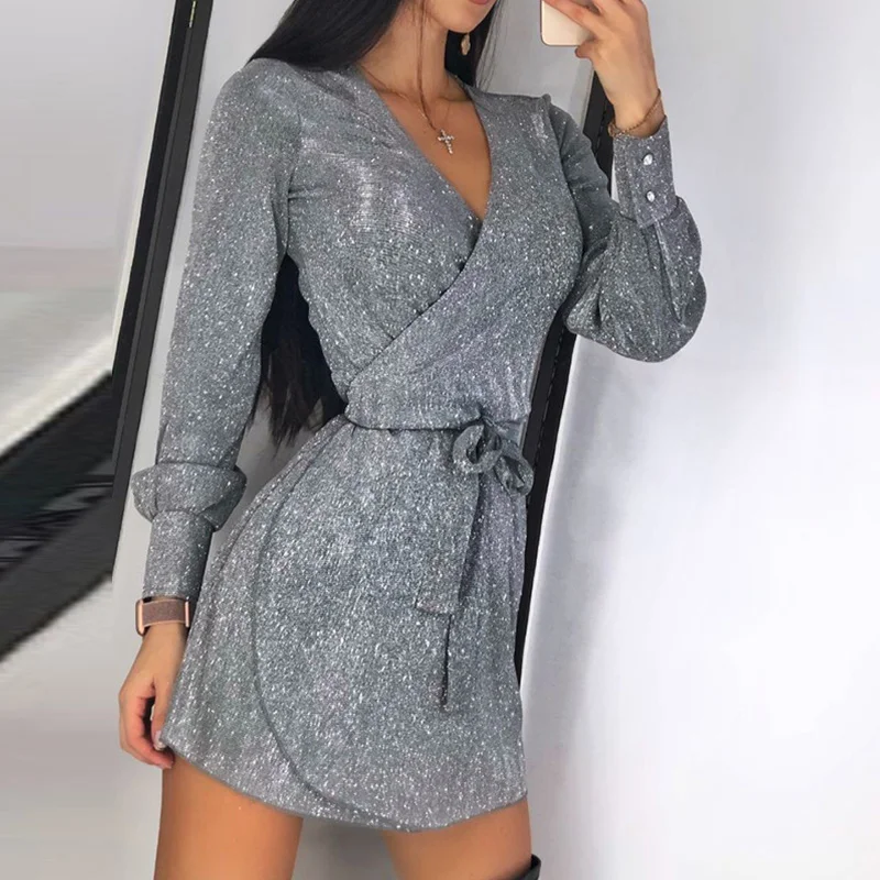 V образным вырезом вечерние платье Женщины с открытыми плечами сексуальное