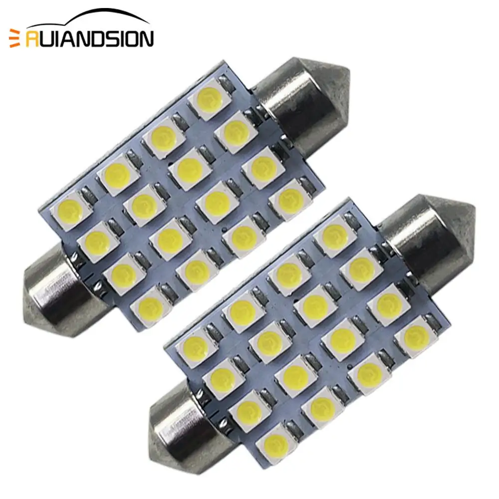 2x C5W led C10W лампы салона светильник гирлянда 41 мм 16SMD 3528 Чтения Купол 12V 6000K
