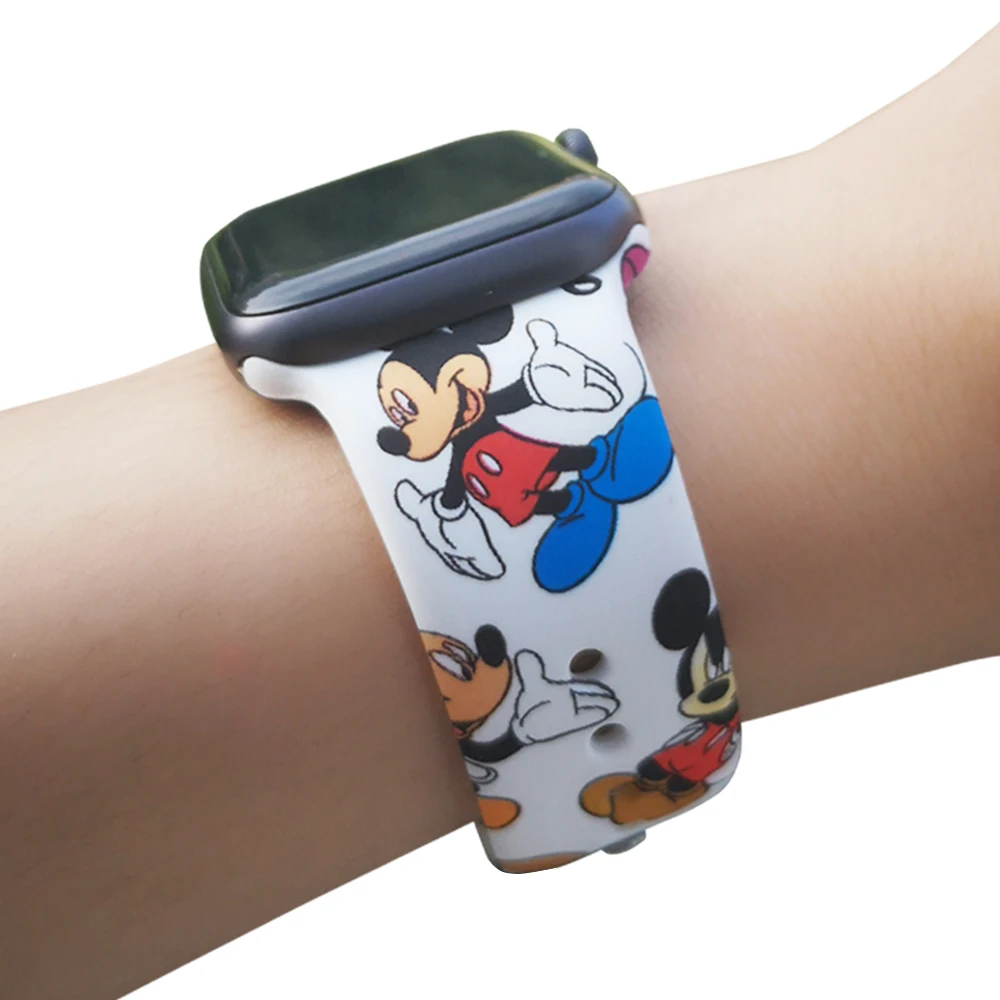Мультфильм браслет с подвеской в виде мыши ремешок для iwatch серии 4 3 2 1 40 мм 44 мм спортивный силиконовый ремешок для Apple watch 38 мм 42 мм женский браслет