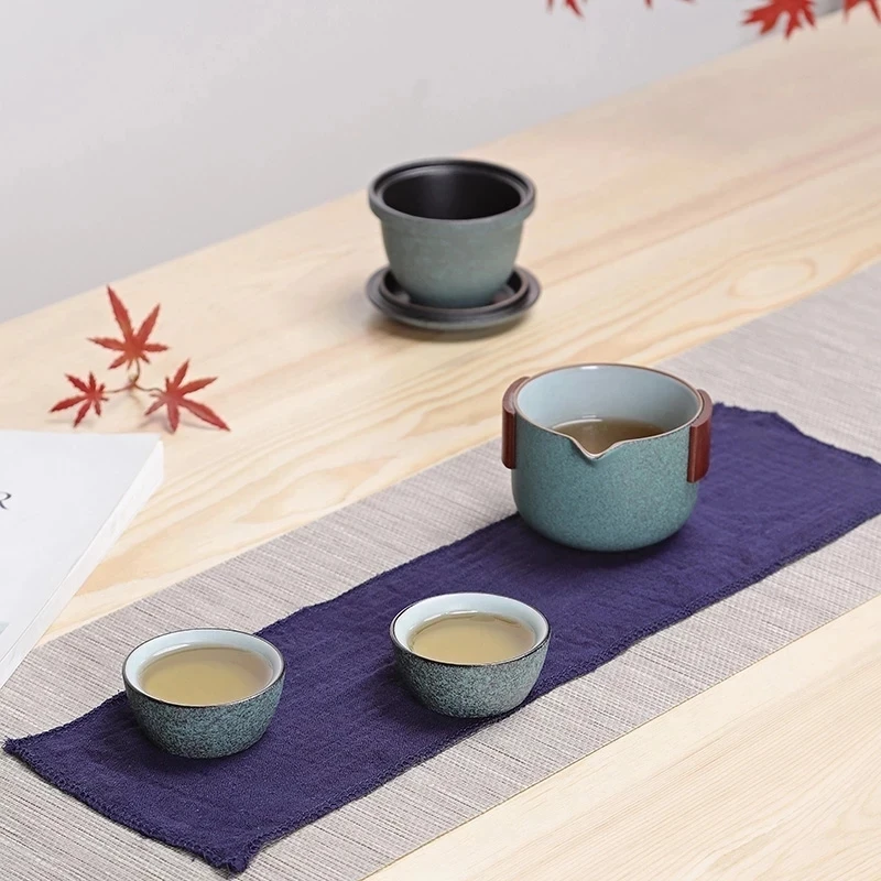 

Высококачественный керамический чайный набор с 1 чашкой и 2 чашками, портативный дорожный чайник, офисные чайные наборы, посуда для напитков