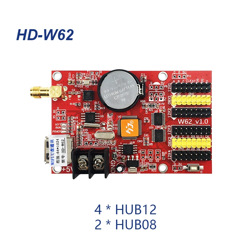 

W62 HD Wi-Fi Control Card control system Indoor and outdoor single color card double color LED display module P10 advertising
