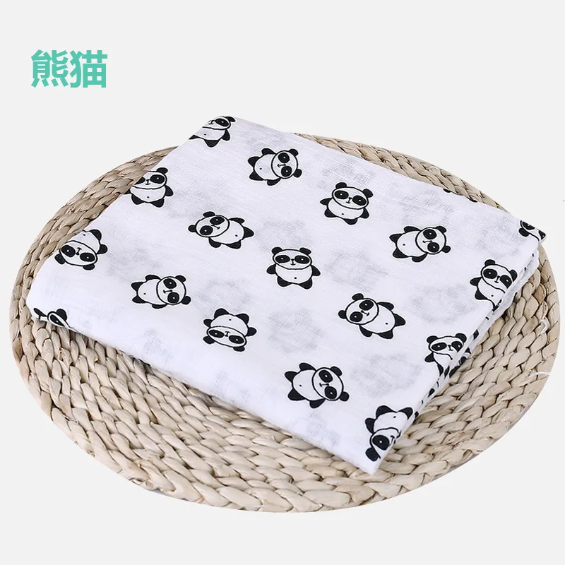 Panda 1 шт., хлопок, муслин, детские пеленки, мягкие одеяла для новорожденных, для ванной, марля, Детская накидка, спальный мешок, чехол для коляски, игровой коврик - Цвет: Panda