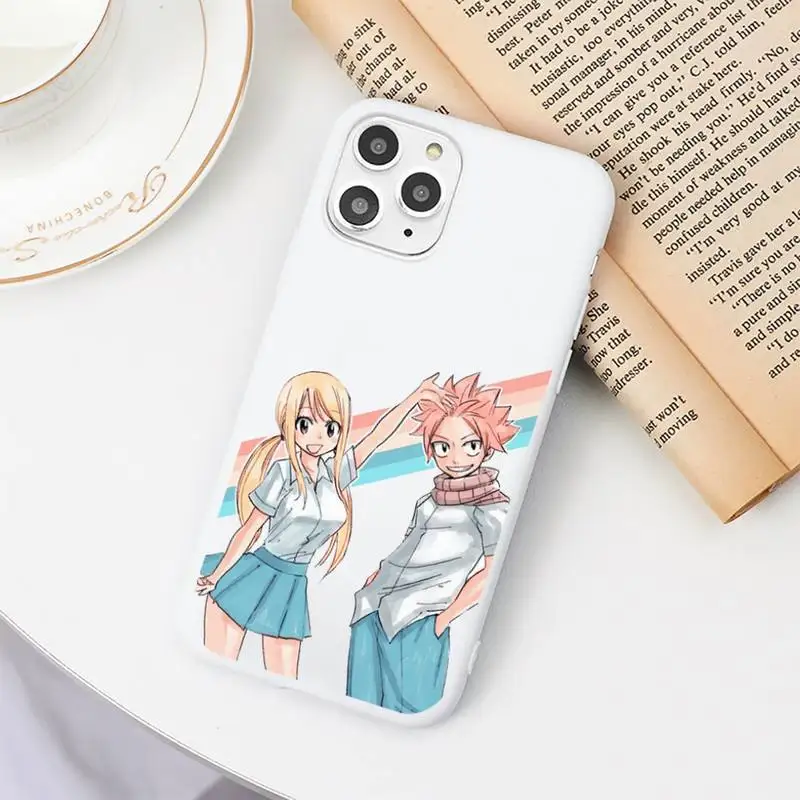 

Anime Fairy Tail Phone Case Candy Color White for iPhone 11 pro XS MAX 8 7 6 6S Plus X 5S SE 2020 XR