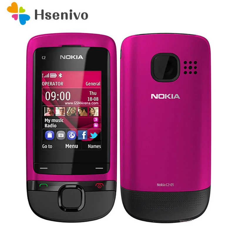 Nokia C2 05 отремонтированы Оригинальный разблокирована слайдовый сотовый телефон