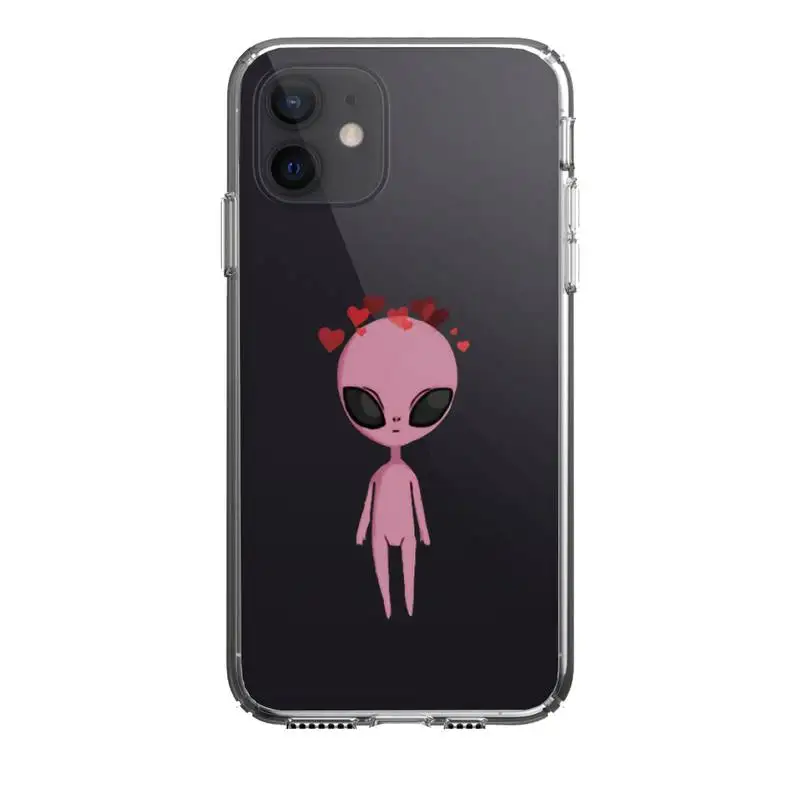 

Alien Space Phone Case For Iphone 5 6 7 8 11 12 Plus XR X XS SE2020 11/12PRO Max Transparent Cases