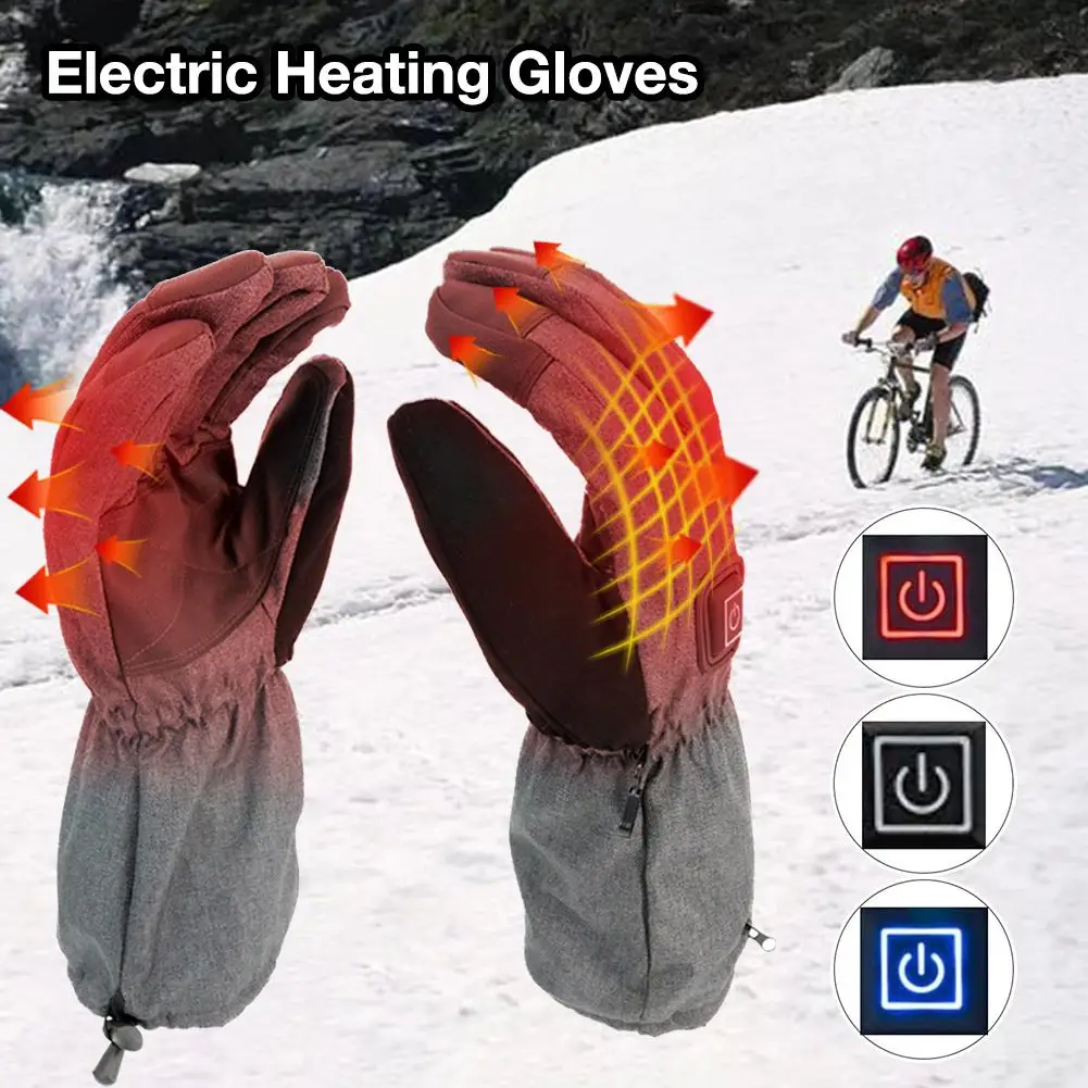 

Electric Heating Gloves Temperature Adjustment Battery Powered Heated Gloves For Winter Outdoor Camping Warmers Heated Gloves