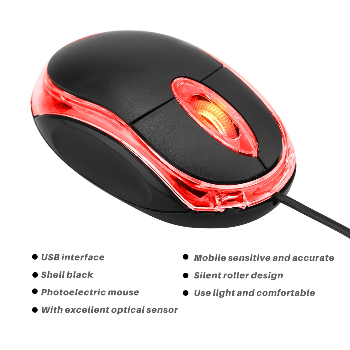 1200 Dpi Optical Scroll Mice Mouse Wired For Laptop Cmputer PC With Wheel Computer Game | Компьютеры и офис