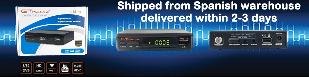 Gtmedia V7 HD встроенный wifi бесплатно 2 года 7 линия CCCAM freesat v7 комбо спутниковый искатель спутниковый ресивер hd испанские каналы