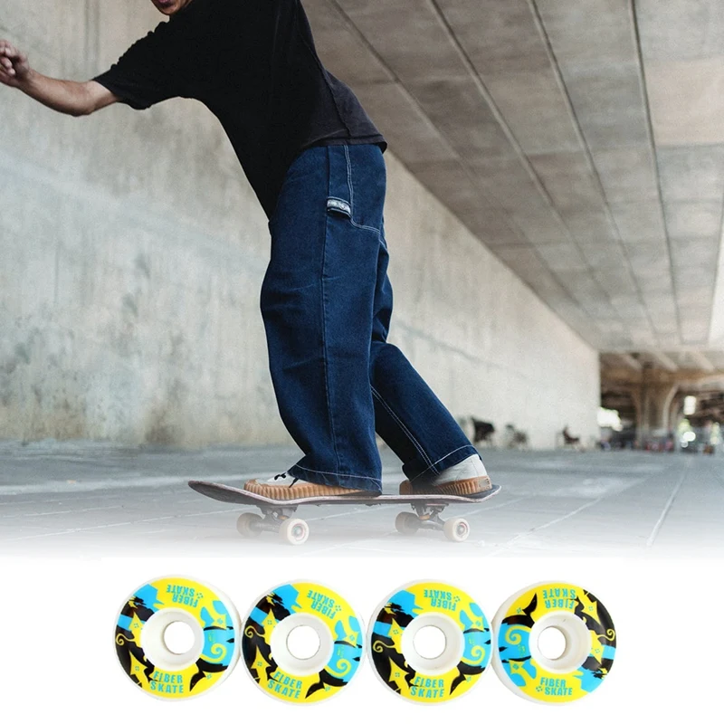 

52mmx30mm Skateboard Wheels and 5Inch Skateboard Truck Bearings Hard Wares Rubber Gasket 95A Printing PU Wheels