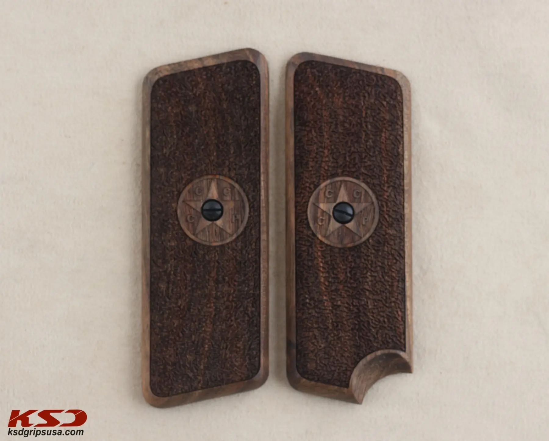 

KSDGrips M 57 Long Landyard Model Compatible Walnut Grip for Replacement (with Star Relief)