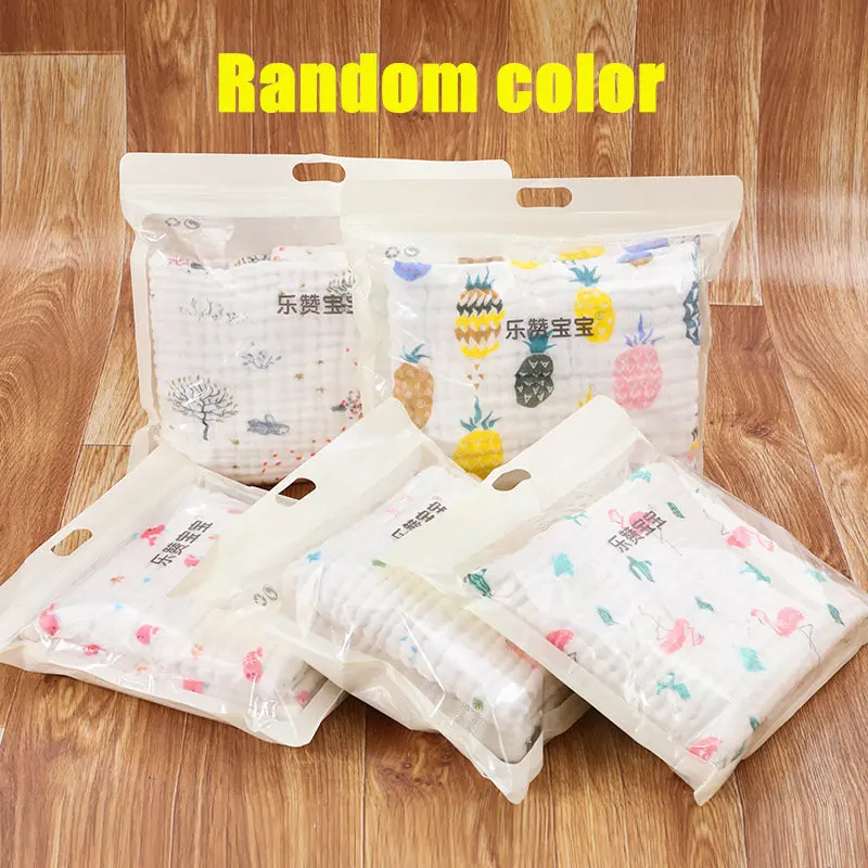 random color 1pc 110*110 см хлопок высокой плотности класс 6-Слои муслин из сетчатой ткани в крепированную полоску Плиссированное детское одеяло; Банное полотенце Медицинская марля детские пеленки - Цвет: random color 1pc